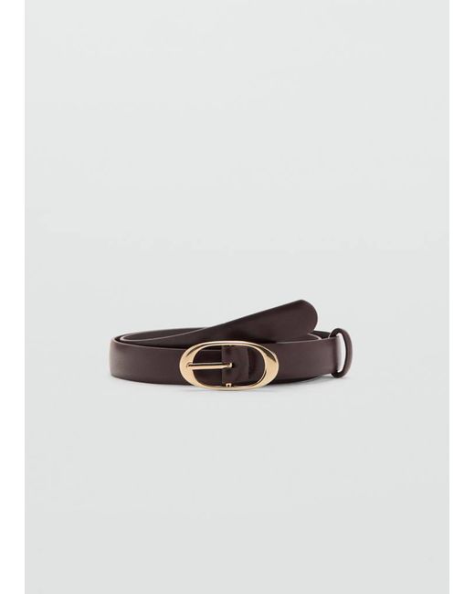 Mango Brown Oval Buckle Belt