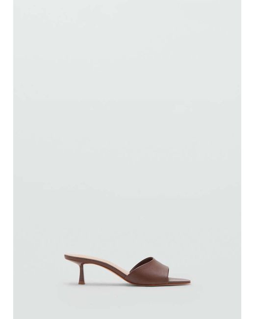 Mango White Heel Non-Structured Sandals