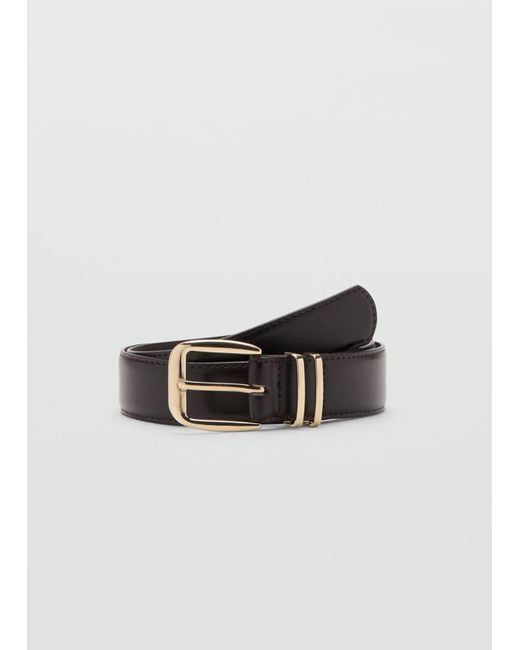 Mango Brown Square Buckle Belt