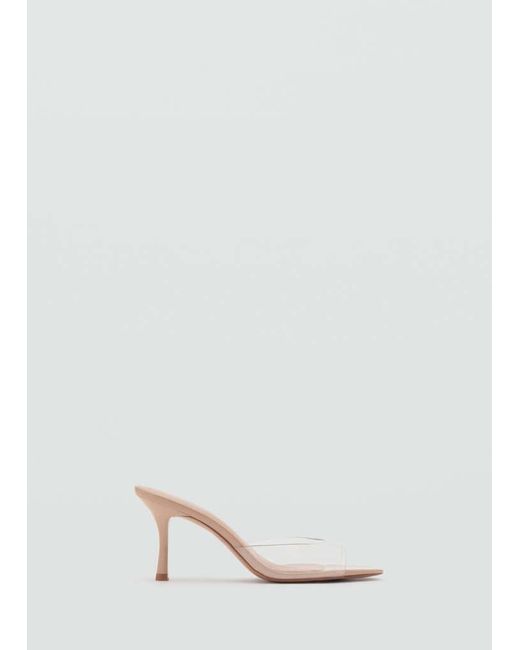 Mango White Pointed Heel Sandals