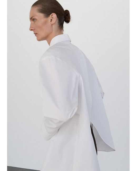 Mango White Oversized Shirt With Crossed Back