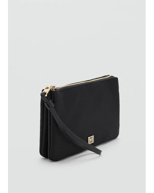 Mango Black Nylon Purse With Zip