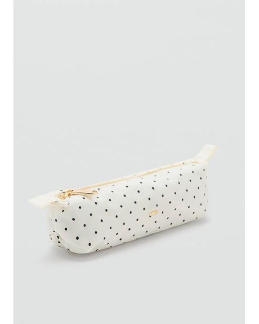 Astuccio Pois Bianco Sporco di Mango in White