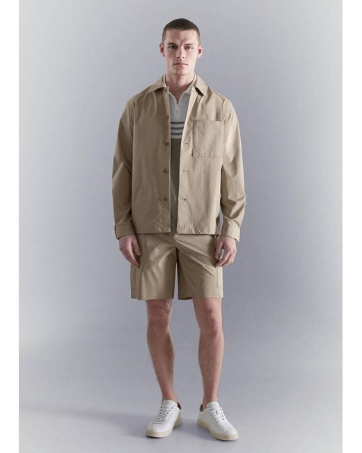 Mango Natural Non-Iron Overshirt Pocket for men