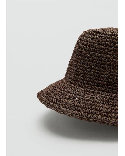 Mango Brown Natural Fibre Bucket Hat