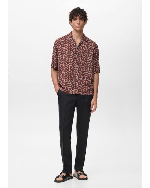 Mango Black Printed Fluid Regular-Fit Shirt for men