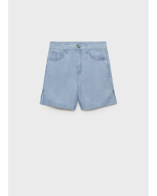 Mango Multicolor Straight-Fit Lyocell Bermuda Shorts