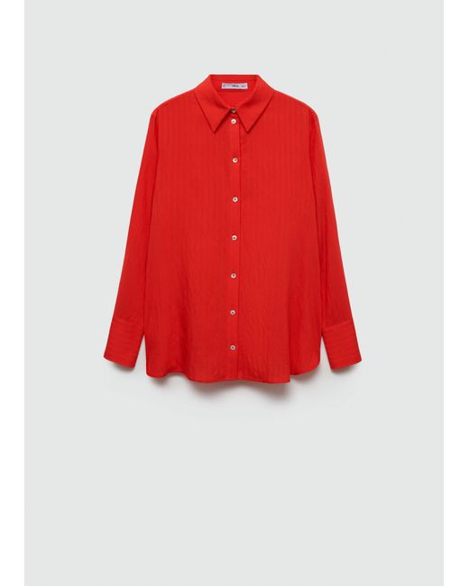 Mango Red Stripe-patterned Shirt