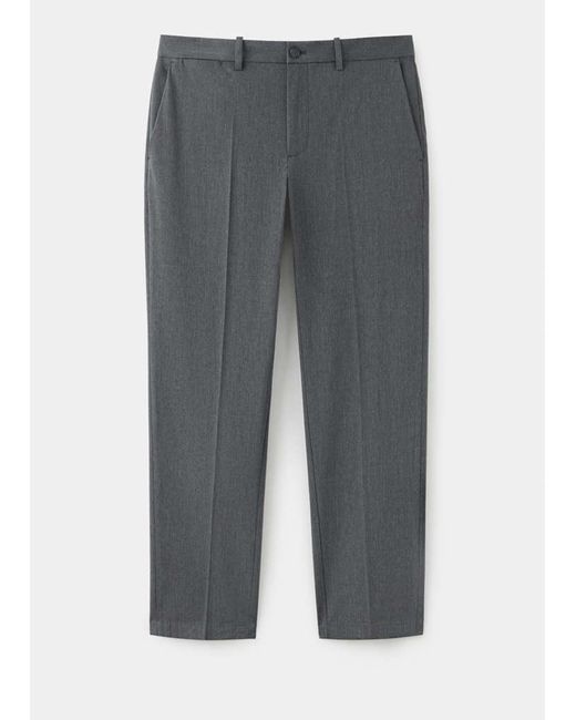 Mango Gray Bologna Cropped Slim-Fit Trousers for men