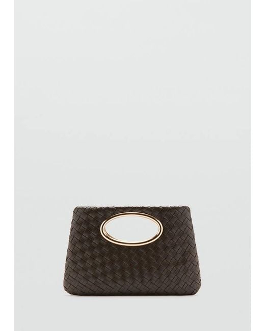 Mango Blue Braided Handbag