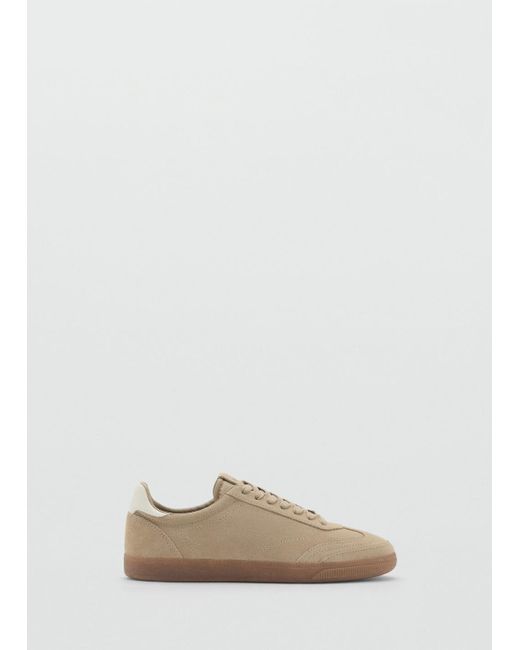 Mango Natural Suede Trainers