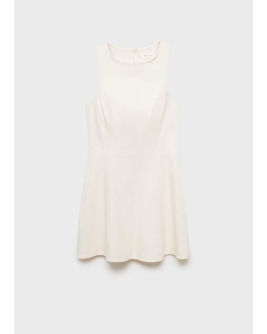 Mango White Short Denim Dress