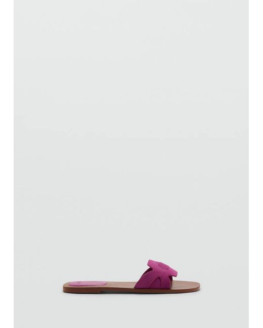 MANGO TEEN Pink Leather Straps Sandals