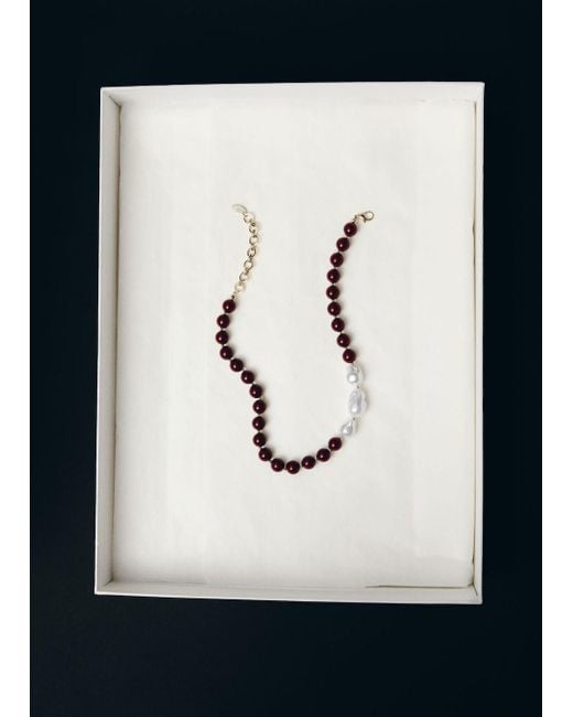 Collana Con Sfere Combinate Granato di Mango in Black