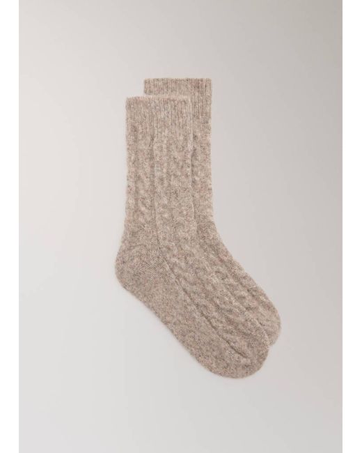 Mango Brown Chunky-Knitted Braided Socks