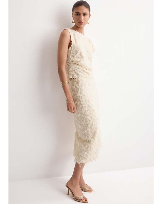 Mango Natural Textured Pencil Skirt