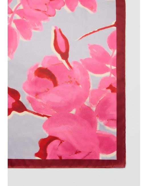 Foulard stampa floreale di Mango in Pink