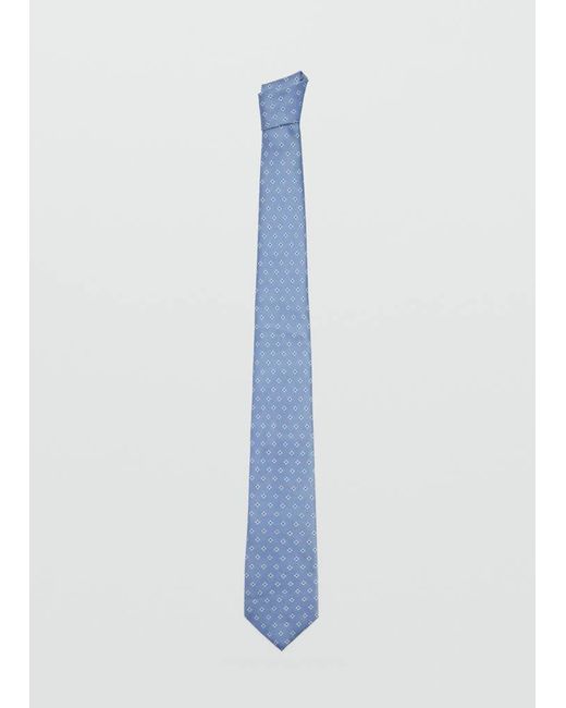 Mango Seidenkrawatte Mit Muster in Blue für Herren