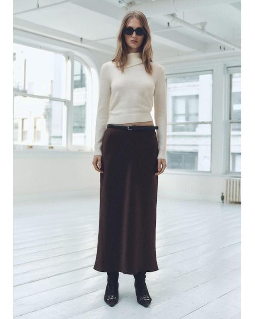Mango White Sweater With Wraparound Lapel Neck