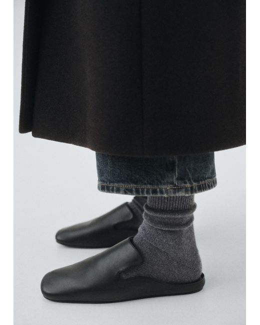 Mango Black Wool-Blend Socks