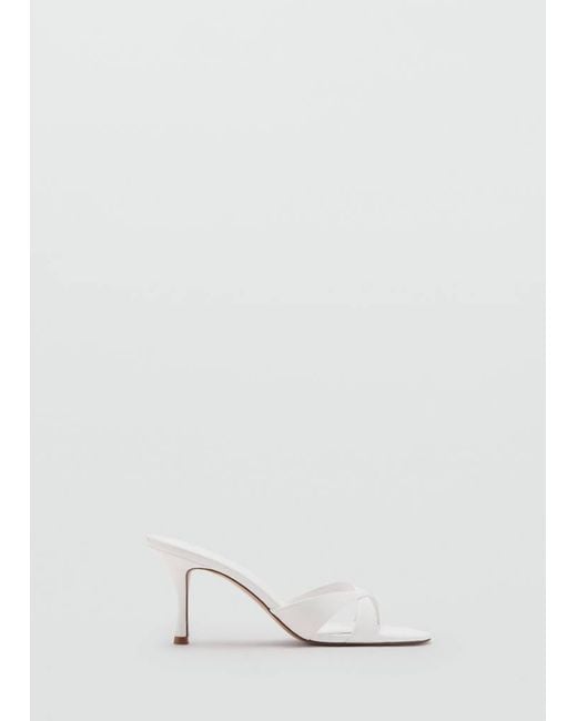 Mango White Heel Non-Structured Sandals