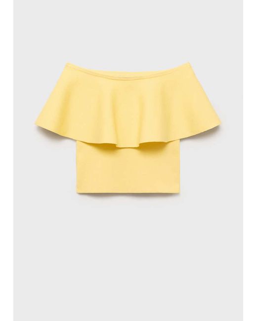 Mango Gray Maxi-Ruffle Strapless Top