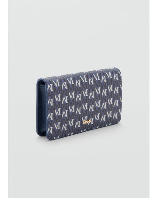 Mango Blue Geldbörse Mit Logo-Print Und Umschlag