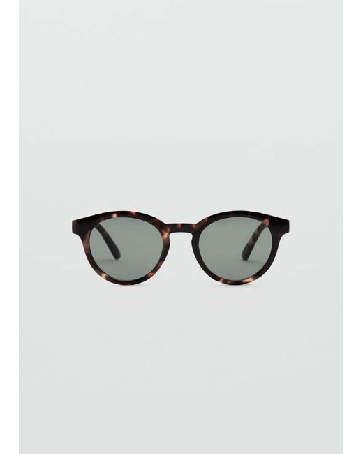 Mango Brown Round-Framed Sunglasses