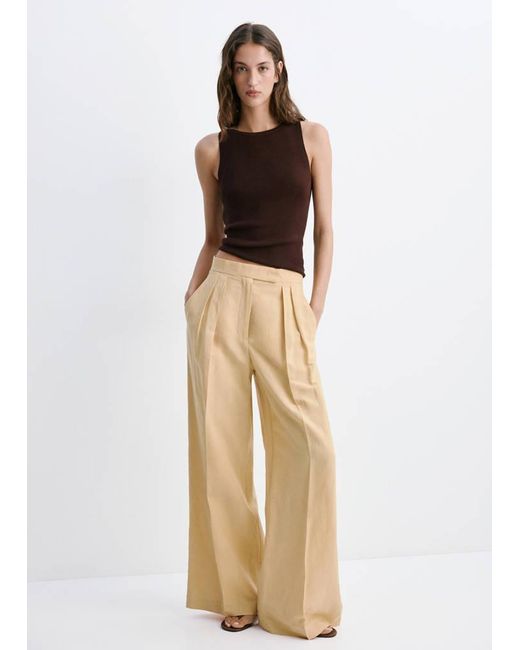 Mango Natural Fine Knit Boat Neck Top