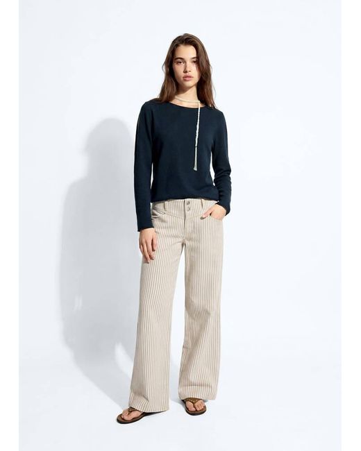 MANGO TEEN Blue Knitted Sweater With Openings