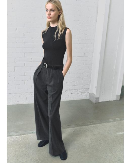Mango Gray Pinstripe Jumpsuit Combination
