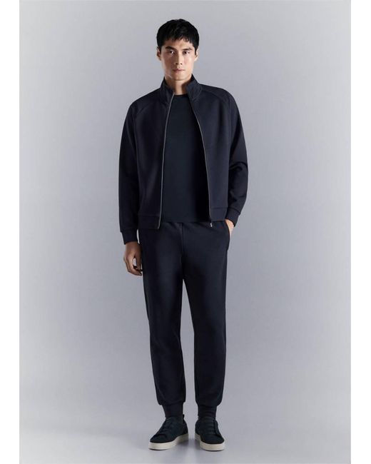 Mango Blue Coolmax Comfort Stretch Jogger Trousers for men