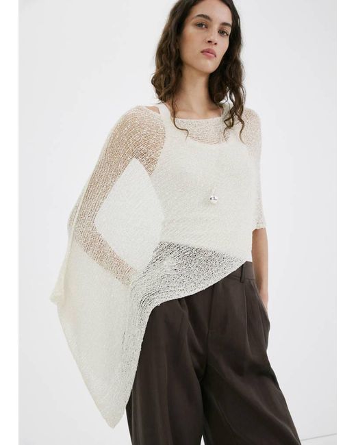 Mango White Asymmetric Lúrex Cape
