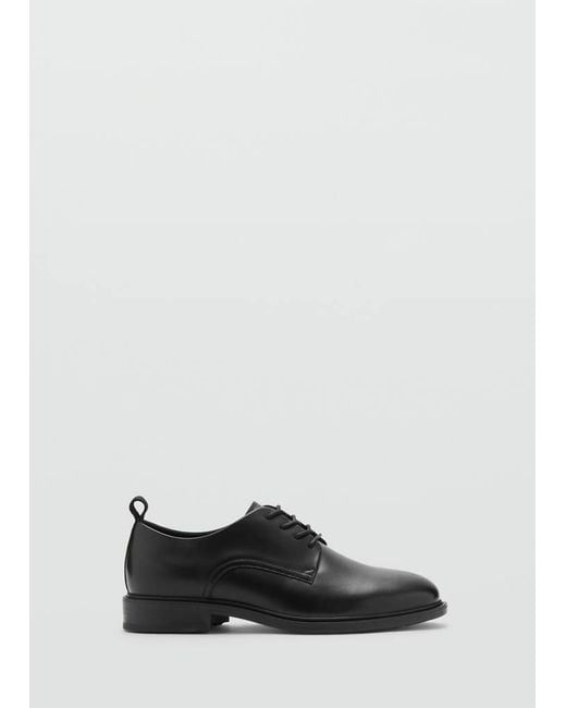Mango Black Oxford Style Leather Shoe for men