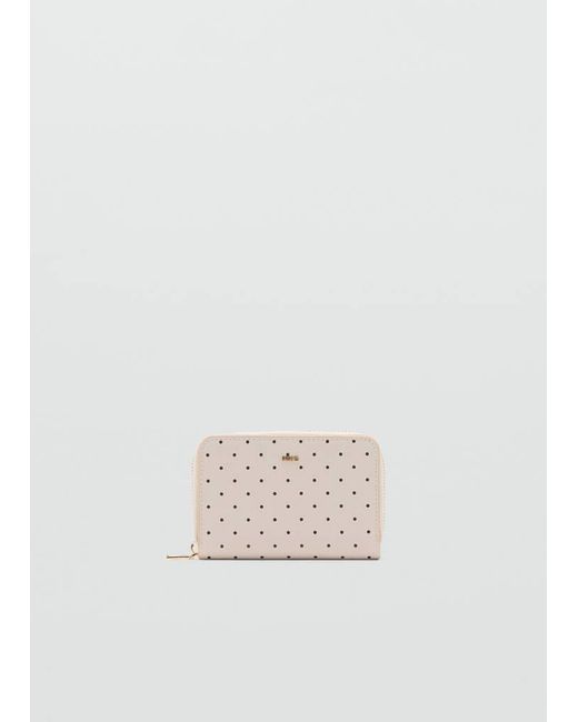 Mango White Polka Dot Wallet