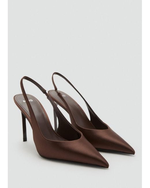 Chaussures À Talons Satinées Chocolat Mango en coloris Brown