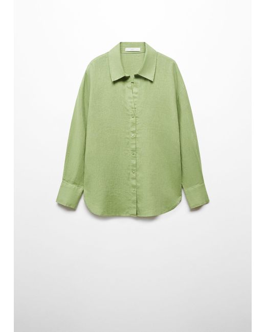 Mango Green Linen 100% Shirt