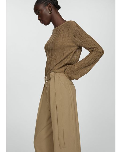 Mango Natural Belt Straight-fit Trousers