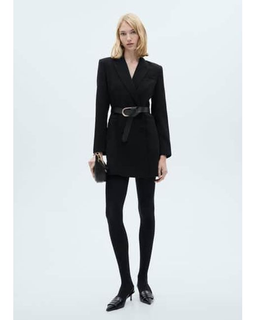 Mango Black Belted Blazer Dress