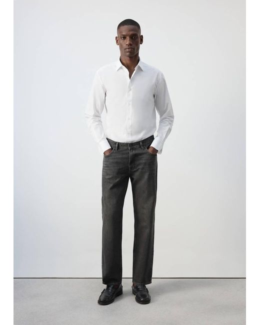 Mango White Regular-Fit 100% Cotton Shirt for men