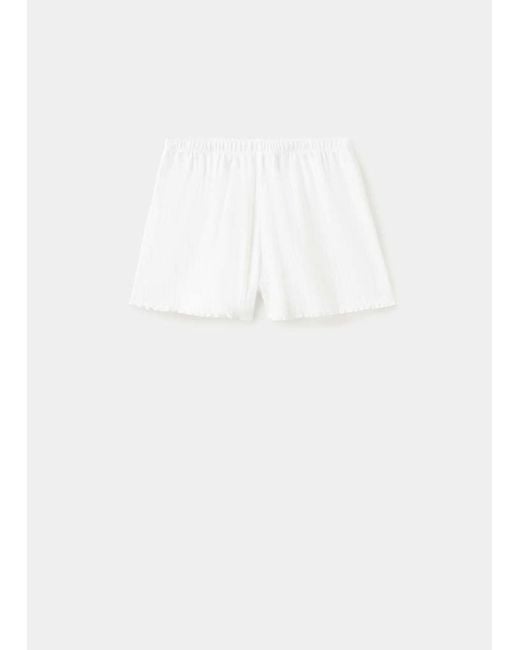 Mango Natural Openwork Cotton Shorts