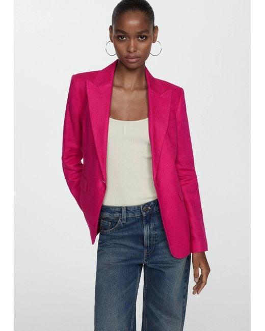 Mango Pink Blazer Suit 100% Linen