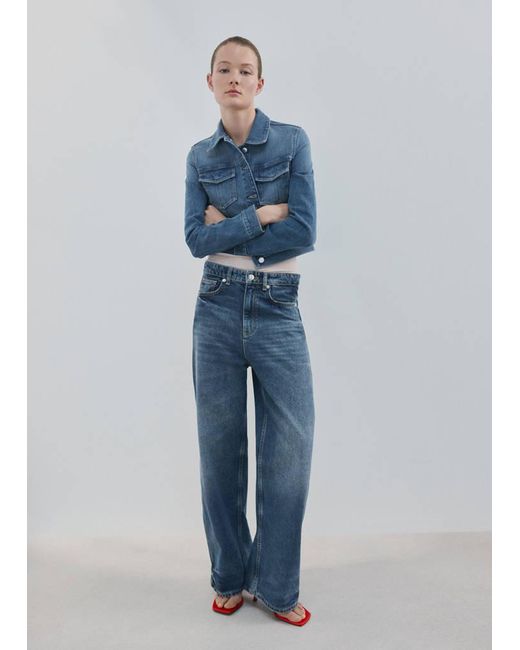 Mango Blue Pockets Denim Jacket