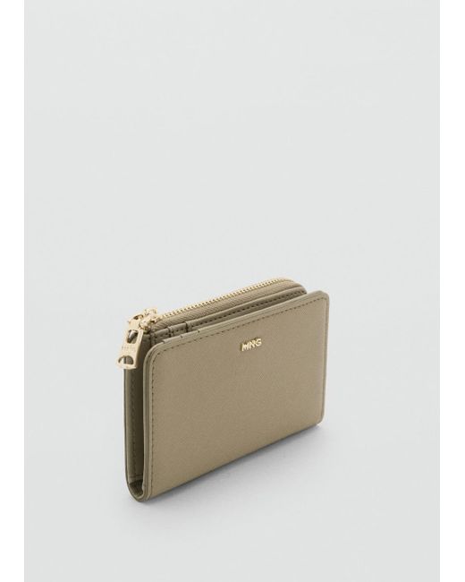 Mango Natural Small Wallet With Saffiano Effect