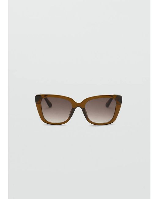 Mango Brown Squared Frame Sunglasses