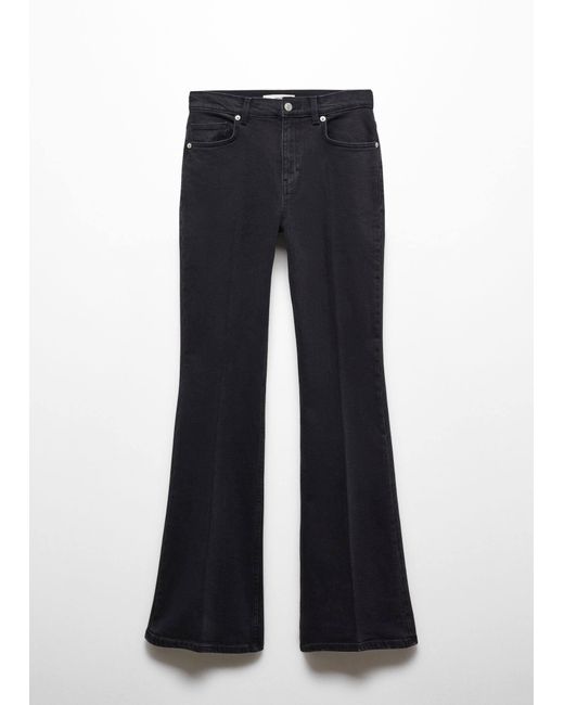 Mango White High-waist Flared Jeans Black