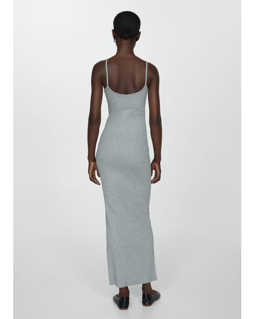 Mango Gray Knit Strapless Dress