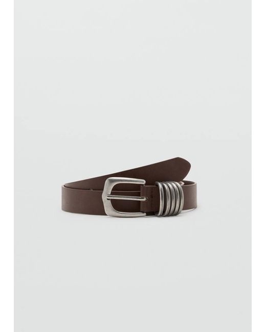 MANGO TEEN Brown Belt With Metal Loops