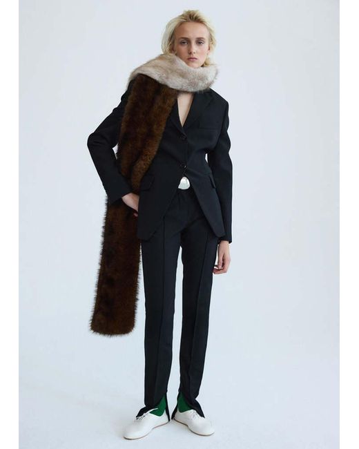 Mango Black Fitted Wool Jacket