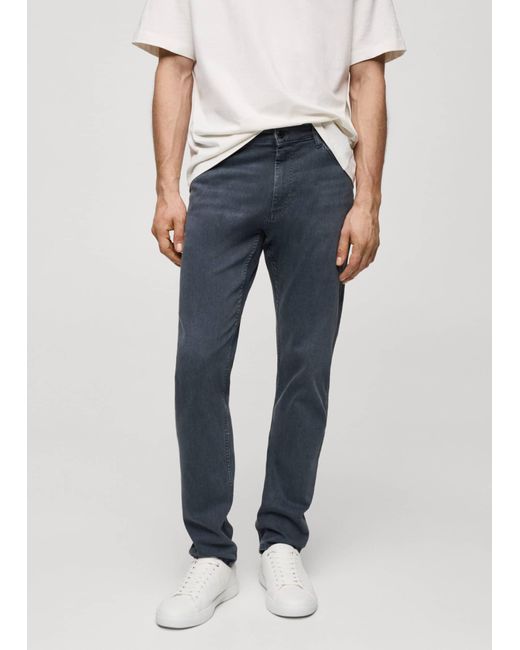 Mango White Slim Fit Ultra Patrick Jeans Denim for men